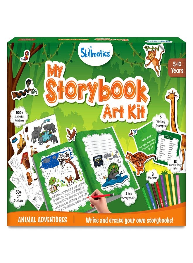 Skillmatics Storybook Art Kit - Create Animal-Themed Stories, DIY Craft & Writing Kit with 300+ Stickers, Scrapbooking Activity, Gifts for Kids Ages 5, 6, 7, 8, 9, 10 - Image 1